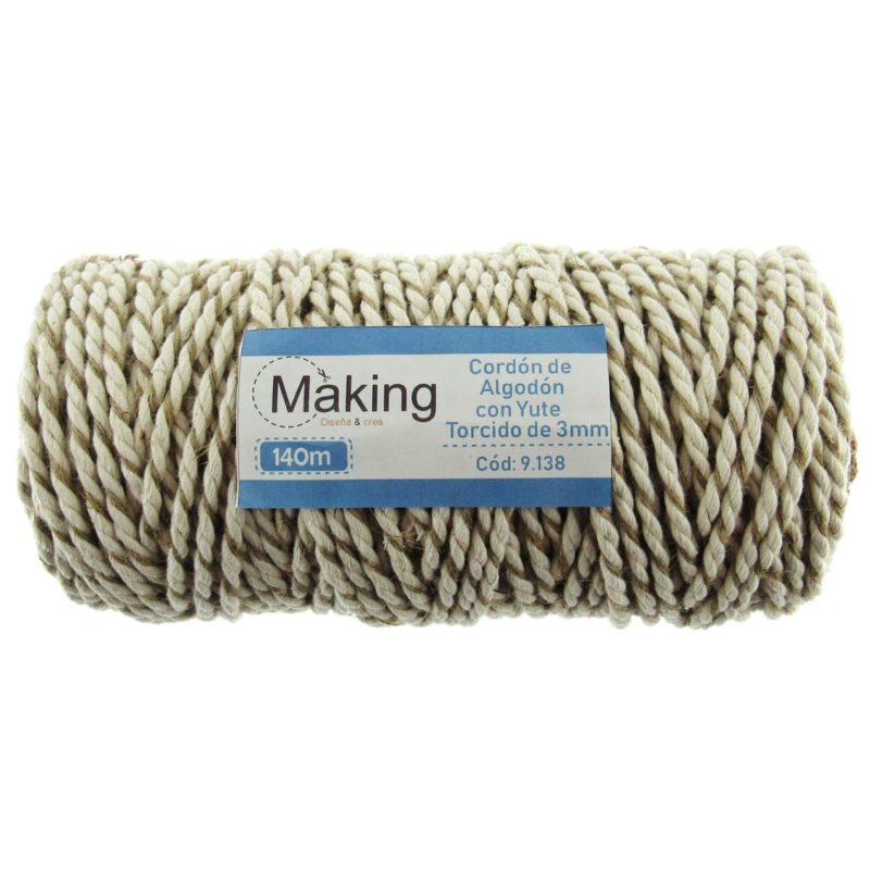Cordón de Algodón con Yute Torcido 3 mm de Making