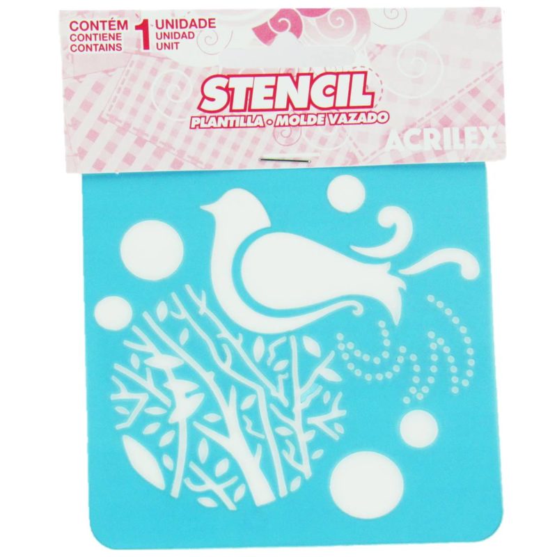 Stencil Pajaritos Country 10x10 cm de Acrilex