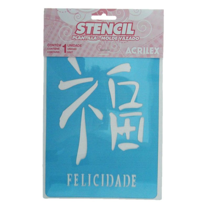 Stencil Ideograma Felicidad 21x15 cm de Acrilex
