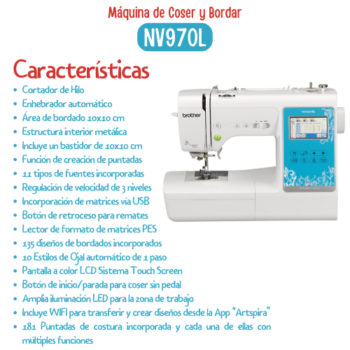 Máquina de Coser y Bordar NV970L de Brother - Imagen 3